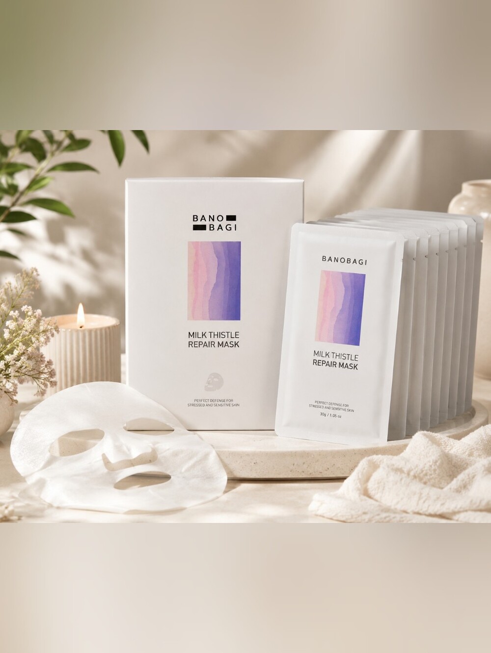 BANOBAGI Milk Thistle Repair Mask 30g x 10 Sheet Masks Korean Skincare NEW
